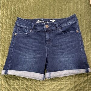 Seven7 Women's Dark Blue Jean Shorts
